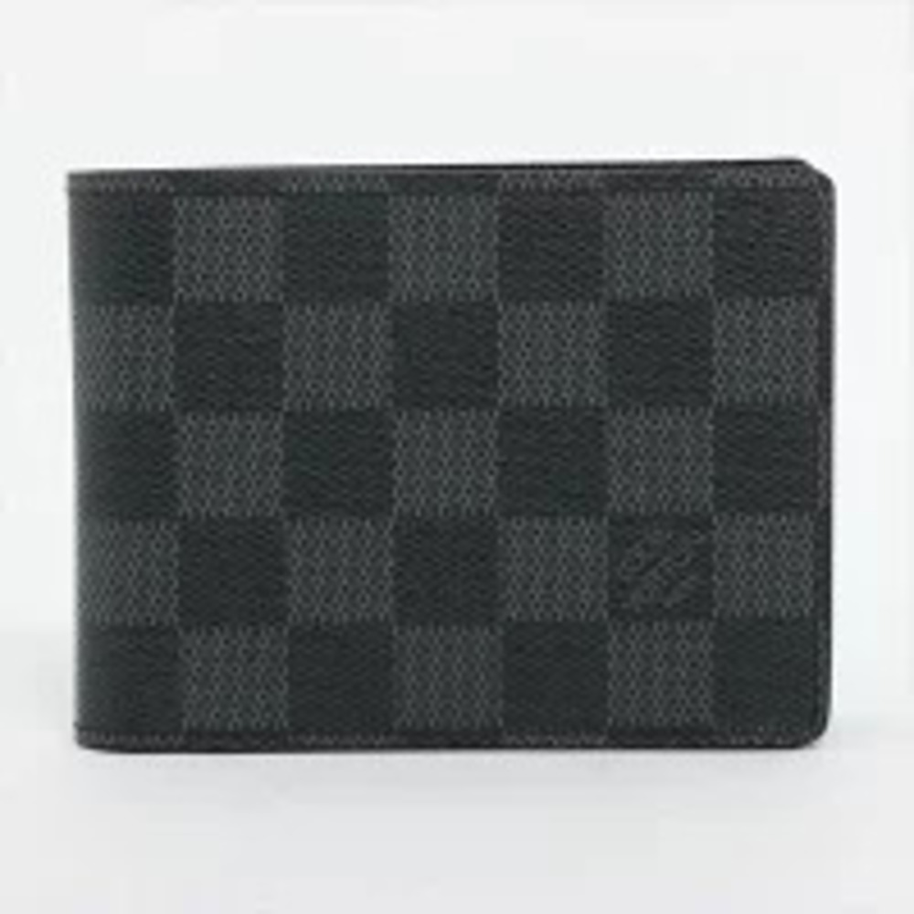 Louis Vuitton Damier Graphite Black Portefeuille Multiple Bi fold Wallet Black
